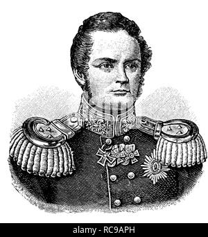 Friedrich Wilhelm IV, Frédéric-Guillaume IV de Prusse, 1795-1861, roi de Prusse, gravure sur bois historique, ch. 1880 Banque D'Images