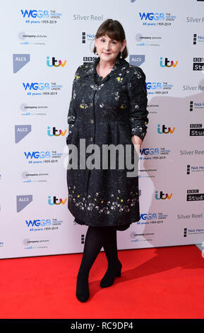 Heidi Thomas arrive au Collège royal des médecins de Londres pour les Prix de la Guilde des écrivains. Banque D'Images