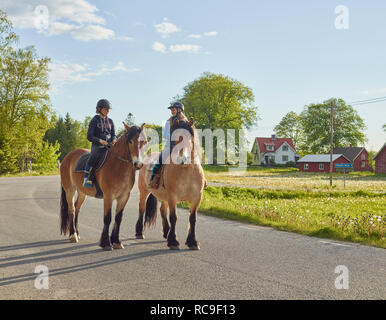 Les amis de l'équitation dans la campagne environnante Banque D'Images