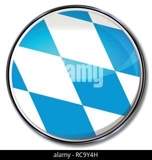 Bouton avec pavillon de Bavière Illustration de Vecteur