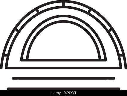 Tente Camp, icône de style contour Illustration de Vecteur