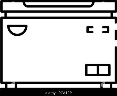 Congélateur horizontal, l'icône de style contour Illustration de Vecteur