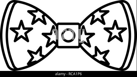 Noeud papillon Star, icône de style contour Illustration de Vecteur