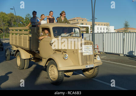 Opel Blitz 3.6-6700A 3-ton 4x4 ,capturés lors de l'opération Dragoon par 7e Armée américaine (3 e) en 1944. Banque D'Images