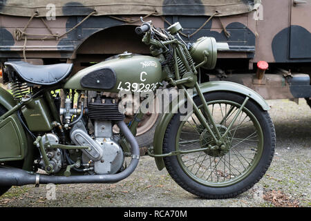 Norton 1940 16 h moto militaire à Bicester heritage centre. Bicester, Oxfordshire, Angleterre Banque D'Images