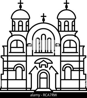 Temple chrétien, l'icône de style contour Illustration de Vecteur