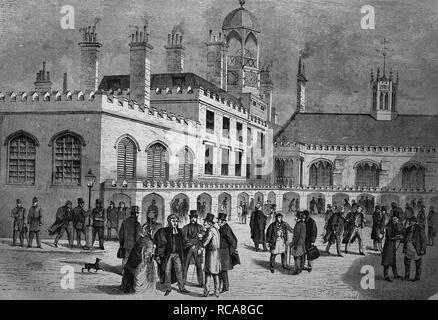 Royal Courts of Justice, Londres, Angleterre, Royaume-Uni, historique gravure sur bois, vers 1870 Banque D'Images