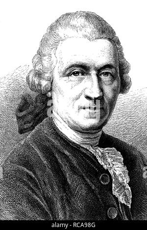 Hans Conrad Ekhof Dietrich ou Konrad Eckhof, 1720-1778, a été considéré comme l'un des meilleurs acteurs allemands du 18e siècle Banque D'Images