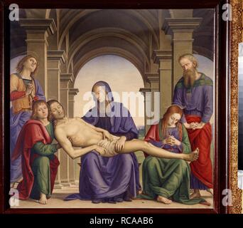 Pietà. Musée : Musée d'art régional I. Kramskoi, Voronezh. Auteur : PERUGINO. Banque D'Images