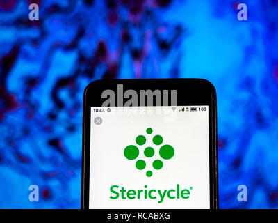 Stericycle logo de l'entreprise vu affichée sur téléphone intelligent. Banque D'Images