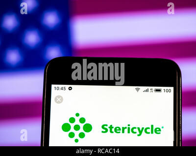 Stericycle logo de l'entreprise vu affichée sur téléphone intelligent. Banque D'Images