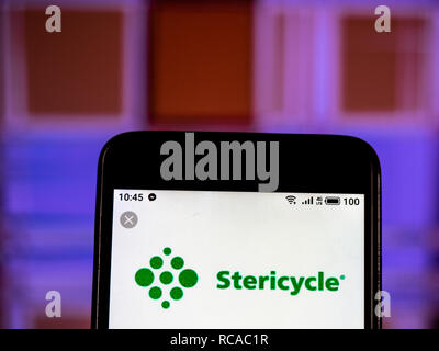 Stericycle logo de l'entreprise vu affichée sur téléphone intelligent. Banque D'Images