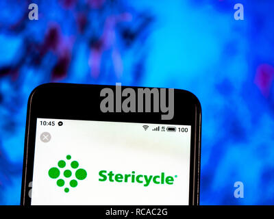 Stericycle logo de l'entreprise vu affichée sur téléphone intelligent. Banque D'Images