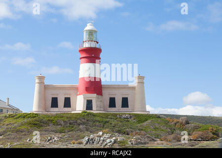 Cap Agulhas Lighthouse, le plus au sud de l'Afrique, l'Agulhas, Western Cape, Afrique du Sud Banque D'Images