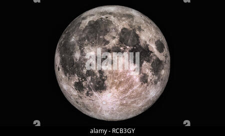 La beauté de l'univers : super magnifique pleine Lune détaillées - éléments de cette image fournie par la NASA's Scientific Visualization Studio Banque D'Images