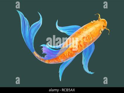 Koi Carp10 eps illustration fantaisie polygonale Illustration de Vecteur
