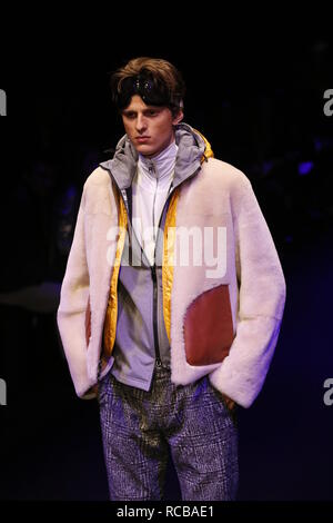 Berlin, Allemagne, 14 janvier 2019, Bogner Fashion Show à la Mercedes-Benz Fashion Week (MBFW) Automne / Hiver 2019 eWerk à Berlin à Berlin-Mitte. Credit : SAO frappé/Alamy Live News Banque D'Images