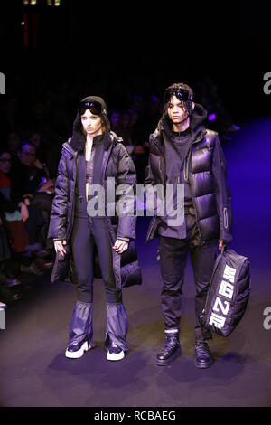 Berlin, Allemagne, 14 janvier 2019, Bogner Fashion Show à la Mercedes-Benz Fashion Week (MBFW) Automne / Hiver 2019 eWerk à Berlin à Berlin-Mitte. Credit : SAO frappé/Alamy Live News Banque D'Images