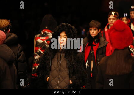 Berlin, Allemagne, 14 janvier 2019, Bogner Fashion Show à la Mercedes-Benz Fashion Week (MBFW) Automne / Hiver 2019 eWerk à Berlin à Berlin-Mitte. Credit : SAO frappé/Alamy Live News Banque D'Images