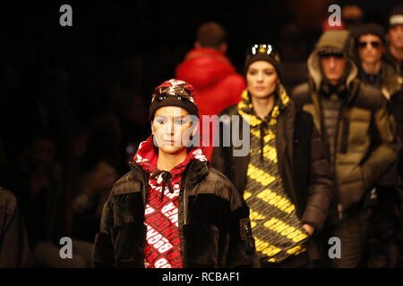 Berlin, Allemagne, 14 janvier 2019, Bogner Fashion Show à la Mercedes-Benz Fashion Week (MBFW) Automne / Hiver 2019 eWerk à Berlin à Berlin-Mitte. Credit : SAO frappé/Alamy Live News Banque D'Images
