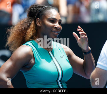 Melbourne Park, Melbourne, Australie. 15 Jan, 2019. Open de tennis d'Australie, jour 2, Serena Williams des USA : l'action de Crédit Plus Sport/Alamy Live News Banque D'Images