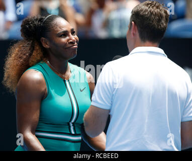 Melbourne Park, Melbourne, Australie. 15 Jan, 2019. Open de tennis d'Australie, jour 2, Serena Williams des USA : l'action de Crédit Plus Sport/Alamy Live News Banque D'Images