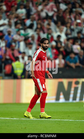 15 janvier 2019 : Mohammed Saleh de Palestine au cours de la Palestine v Jordanie au Mohammed Bin Zayed Stadium à Abu Dhabi, Émirats arabes unis, AFC Asian Cup, championnat de football d'Asie. Ulrik Pedersen/CSM. Banque D'Images