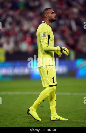 15 janvier 2019, Mohammed bin Zayed Stadium, Abu Dhabi, Émirats arabes unis ; football coupe d'Asie de l'AFC, la Palestine et la Jordanie ; Amer Shafi de Jordanie Banque D'Images