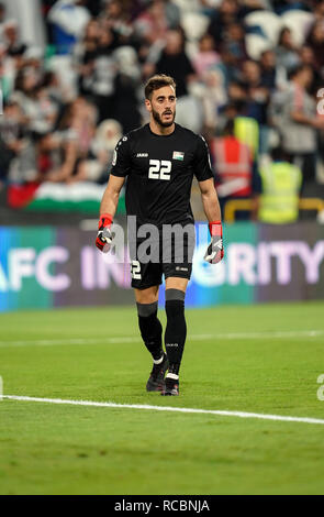 15 janvier 2019, Mohammed bin Zayed Stadium, Abu Dhabi, Émirats arabes unis ; football coupe d'Asie de l'AFC, la Palestine et la Jordanie ; Rami Hamadeh de Palestine Banque D'Images