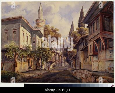 Une rue de Constantinople. Musée : l'État A. Musée des beaux-arts Pouchkine, Moscou. Auteur : Wolfensberger, Johann Jakob. Banque D'Images