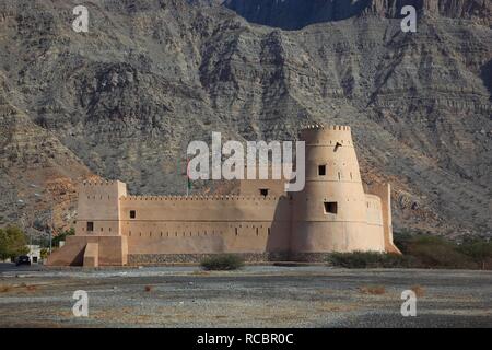 Al Qala Fort, Bukha, dans l'enclave omanaise de Musandam, Oman, Péninsule Arabique, au Moyen-Orient, en Asie Banque D'Images