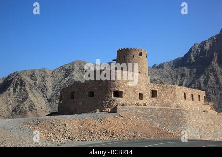 Al Qala Fort, Bukha, dans l'enclave omanaise de Musandam, Oman, Péninsule Arabique, au Moyen-Orient, en Asie Banque D'Images