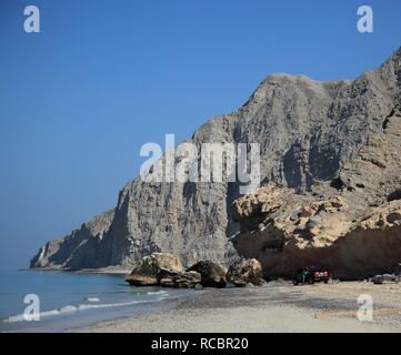 Littoral de la région du golfe, près de Bukha, dans l'enclave omanaise de Musandam, Oman, au Moyen-Orient, en Asie Banque D'Images