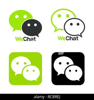 Wechat logo, symbole. L'icône Web commentaires couleur. L'icône Messenger Vector illustration Illustration de Vecteur