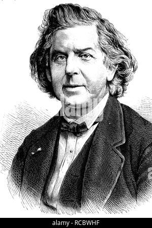 Niels Wilhelm Gade, 1817 - 1890, un compositeur et chef d'orchestre danois historique, gravure, vers 1889 Banque D'Images