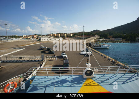 À bord de la Sardaigne à l'intérieur du ferry Port de Golfo degli Aranci, italie Banque D'Images