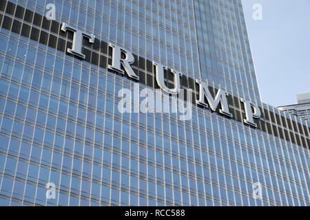 L'hôtel Trump International Tower à Chicago. Banque D'Images