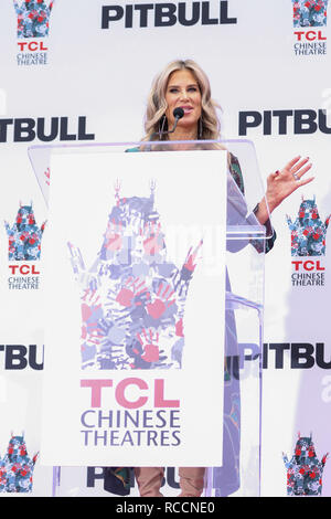 Pitbull est honoré d'un côté et à la cérémonie empreinte de théâtre chinois de Grauman avec : Ellen K Où : Los Angeles, California, United States Quand : 14 Déc 2018 Crédit : Sheri/WENN.com Determan Banque D'Images