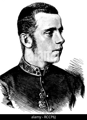 Rudolf, Prince héritier d'Autriche-Hongrie, de la totalité de son premier nom était Rudolf Franz Karl Joseph, 1858 - 1889, l'héritier du trône de Banque D'Images
