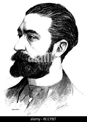 Sadi Carnot, 1837 - 1894, Ministre d'Etat français de 1887 - 1894, gravure sur bois, vers 1888 historique Banque D'Images