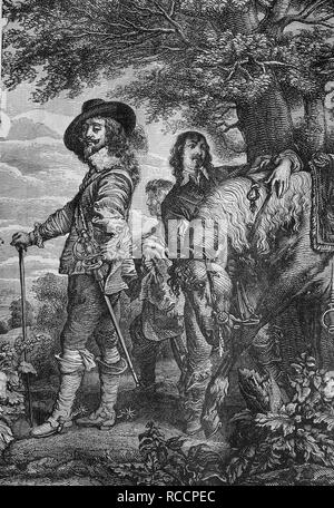 Charles I, 1600 - 1649, roi d'Angleterre, gravure sur bois, vers 1888 historique Banque D'Images