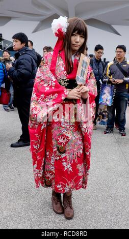 La flotte de porte-avions Akagi fille Cosplayeuse dans FF25 20150131. Banque D'Images