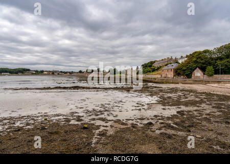 Avis de Pier Road à Berwick-upon-Tweed vers Tweedmouth, Northumberland, England, UK Banque D'Images