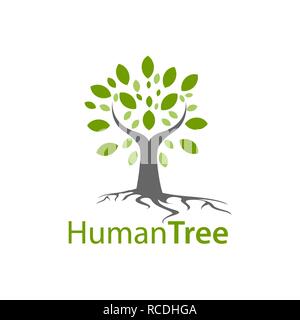 Arbre généalogique humain concept logo design. Modèle de graphique vectoriel de l'élément symbole Illustration de Vecteur