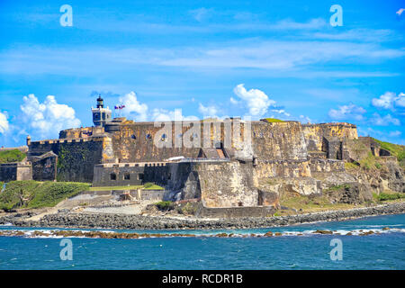 Castillo San Felipe del Morro dans la forteresse de San Juan, Puerto Rico Banque D'Images