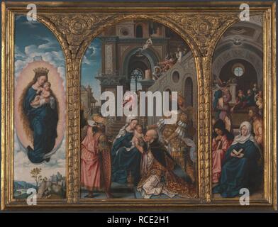 L'Adoration des Mages. Musée : National Gallery, Londres. Auteur : GOSSAERT, JAN. Banque D'Images