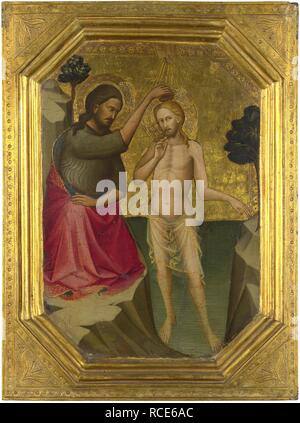 Le Baptême du Christ. Musée : National Gallery, Londres. Auteur : LORENZO MONACO. Banque D'Images