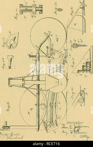 . Recueil d'outils agricoles, brevetée aux États-Unis de l'an 1789 à juillet 1881 ... Les machines agricoles ; les brevets. . Veuillez noter que ces images sont extraites de la page numérisée des images qui peuvent avoir été retouchées numériquement pour plus de lisibilité - coloration et l'aspect de ces illustrations ne peut pas parfaitement ressembler à l'œuvre originale.. Allen, James T. (James Titus) ; United States. Office des brevets. [New York, imprimé par J. C. von Arx Banque D'Images