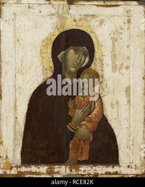 La Pisidie Icône de la Vierge Hodiguitria. Musée : la Galerie nationale Tretiakov (Moscou). Auteur : icône byzantine. Banque D'Images