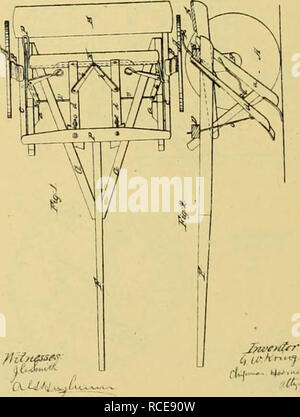 . Recueil d'outils agricoles, brevetée aux États-Unis de l'an 1789 à juillet 1881 ... Les machines agricoles ; les brevets. . Veuillez noter que ces images sont extraites de la page numérisée des images qui peuvent avoir été retouchées numériquement pour plus de lisibilité - coloration et l'aspect de ces illustrations ne peut pas parfaitement ressembler à l'œuvre originale.. Allen, James T. (James Titus) ; United States. Office des brevets. [New York, imprimé par J. C. von Arx Banque D'Images